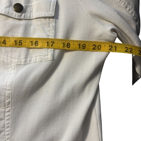 Chicos Zenergy White Zip-Up Jacket With Crochet Trim Chicos Size 2 - Picture 9 of 14